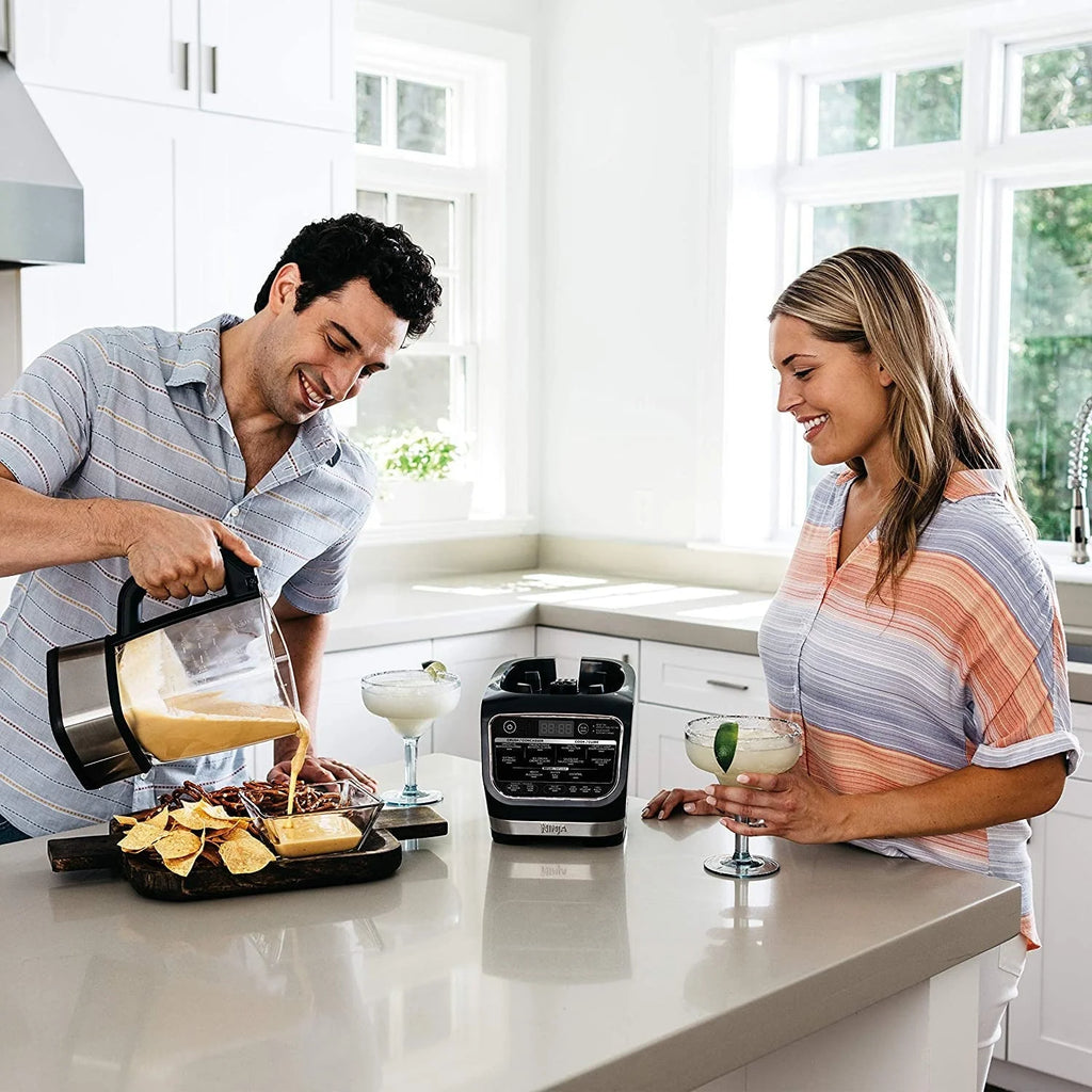 Ninja Foodi Cold  Hot Blender With 1400 Peak Watts Nonstick Glass Pitcher (HB152), 64 oz, Black