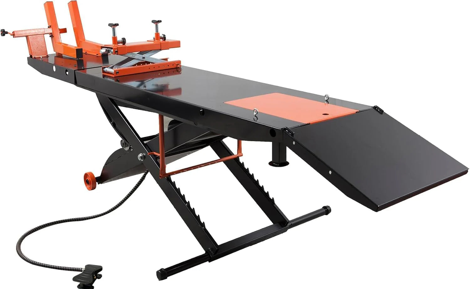 APlusLift MT1500X 1500LB Air-Operated Motorcycle  ATV Lift Table – 48" Wide with Side Extensions, 2-Year Warranty(24)