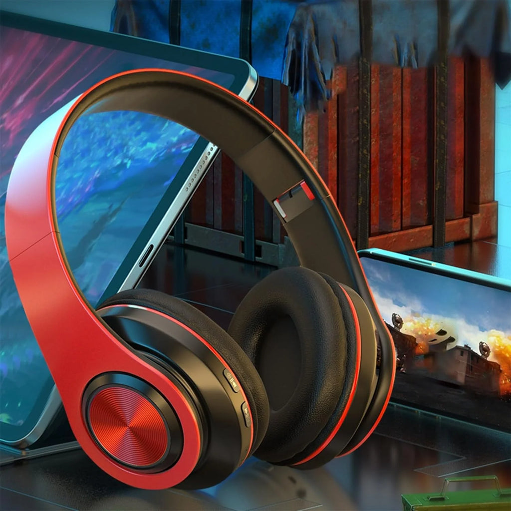 Wireless Gaming Headsets Bluetooth Headphones, Noise Reduction Over Ear Wireless Bluetooth Earphone Wired and Wireless Mode Smart Bluetooth Stereo Gifts for Women Men Earphone # Clearance(Black-A)