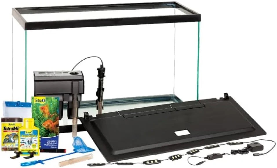 Complete LED Aquarium 55 Gallons, Includes LED Lighting, Filtration, Heater and Accessories(29 Gallons)