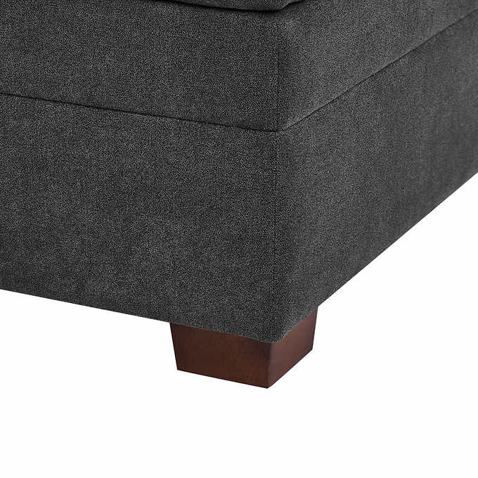 Thomasville Tisdale Fabric Sectional with Storage Ottoman(Dark Gray)