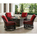 Orleans 5-Piece Steel Patio Fire Pit Conversation Set with Navy Blue C - Bed Bath  Beyond(Red)