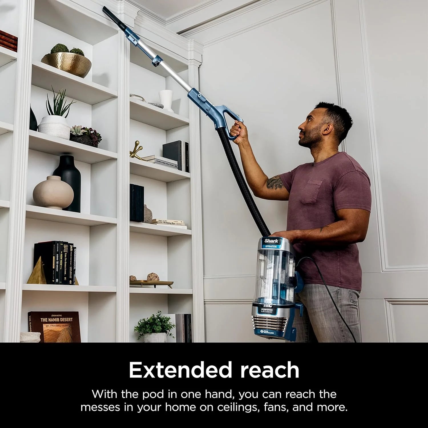 Upright Vacuum with DuoClean PowerFins, HairPro, Powered Lift-Away, Self-Cleaning Brushroll,  Odor Neutralizer Technology, Navy(Odor Neutralizer + DuoClean PowerFins HairPro)