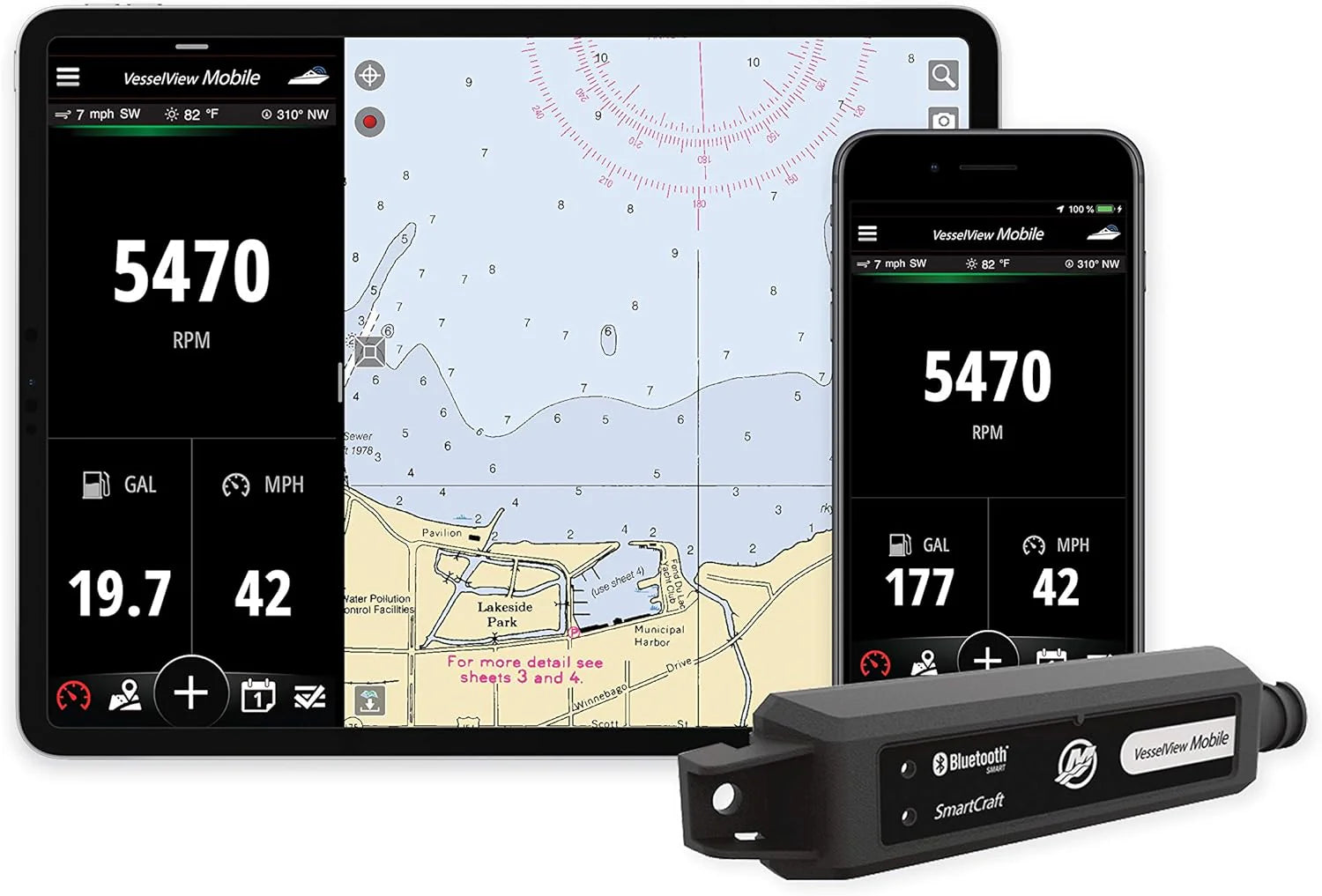 Mobile - Connected Boat Engine System for iOS and Android Devices