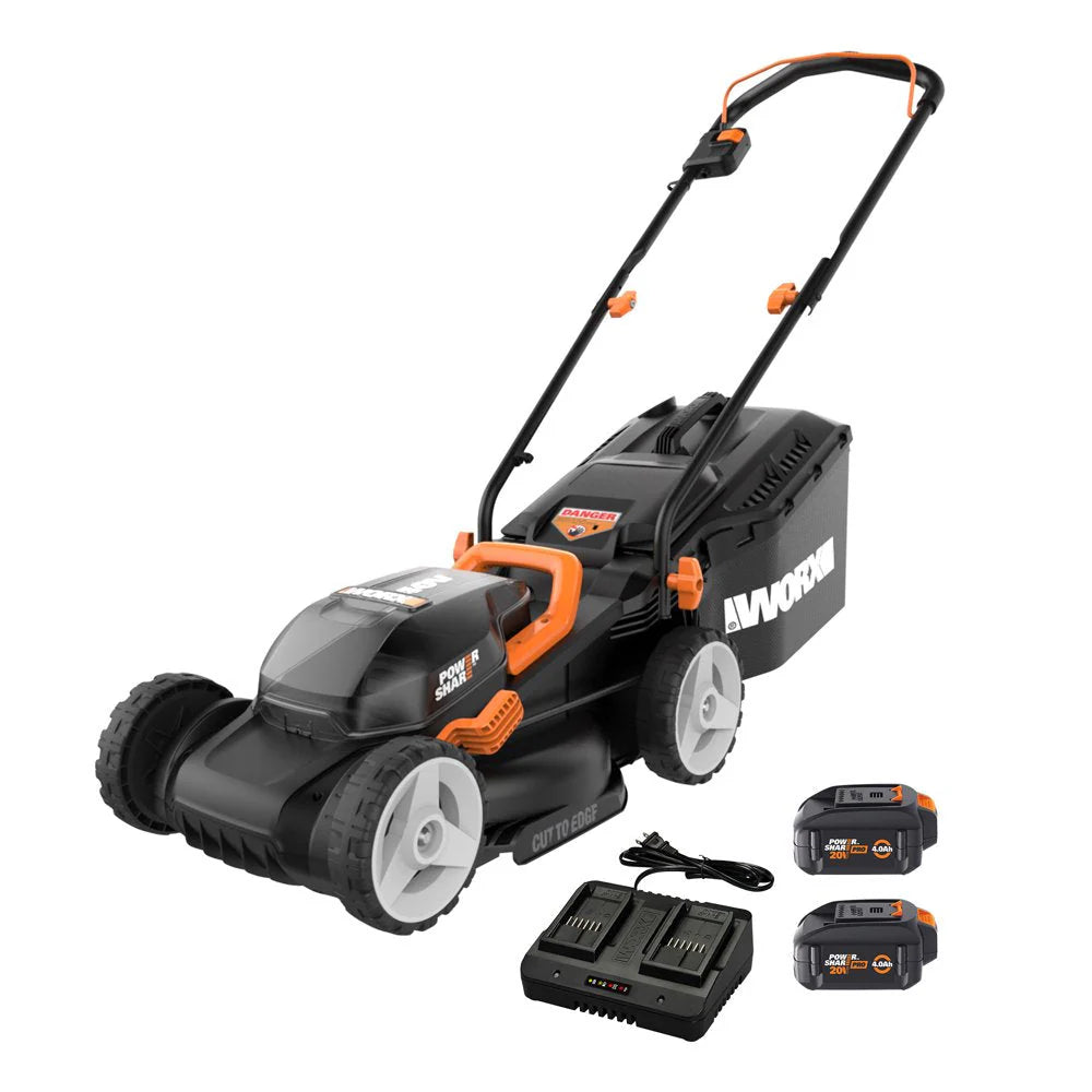 40V Cordless Lawn Mower 14 with Intellicut, Mulching, 2x20V 4.0Ah Batteries and Charger Included