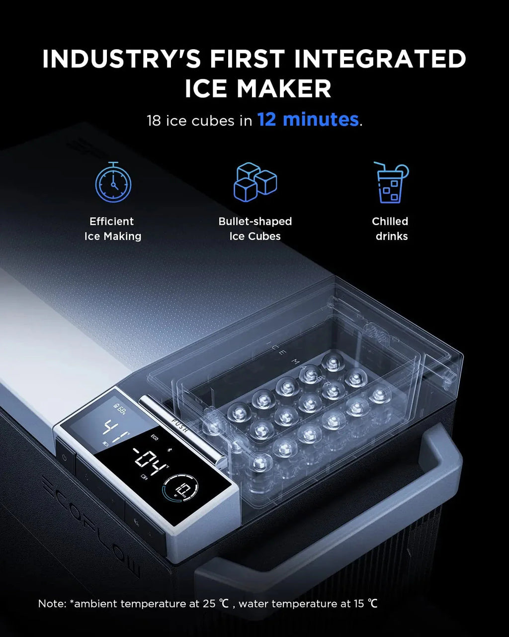 Car Refrigerator, 40 Qt(38L) Portable Refrigerator, Electric Cooler with Ice Maker, Dual Zone WIFI APP Control(-13~50), 12/24V DC/AC For Camping, Travel, Fishing, Outdoor, Truck(GLACIER)