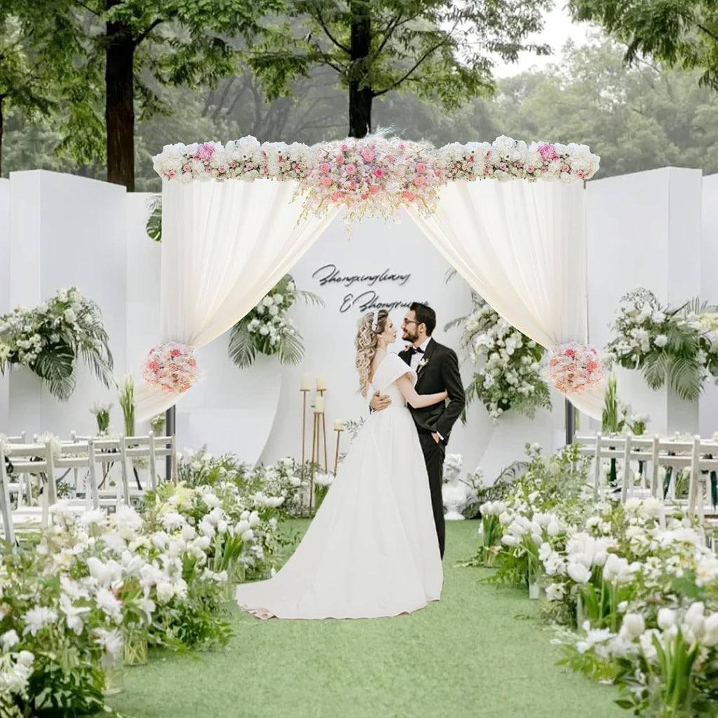 10x10ft Heavy Duty Adjustable Metal Backdrop Stand Kit for Wedding Party Photography(10x10ft/Silver)