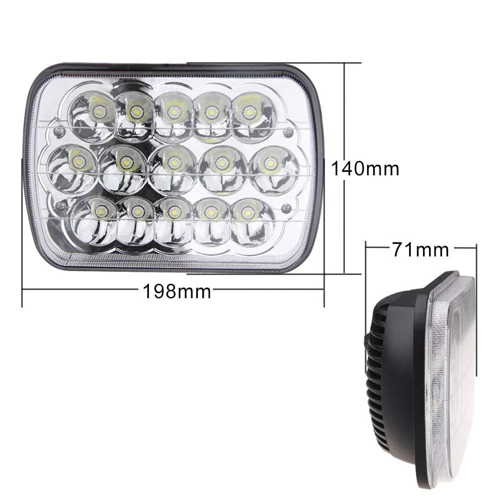 5x7 7x6 LED High/Low Seal Beam H4 9003 Plug 6054 H5054 for Jeep Wrangler YJ XJ GMC Ford Truck Cherokee Chevrolet Toyota Nissan Dodge (2 / set)