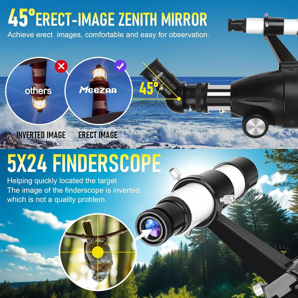 Telescope, Telescope for Adults High Powered Professional, 90mm Aperture 800mm Refractor Telescopes for Astronomy Beginners Fully Multi-Coated with AZ Mount Tripod  Phone Adapter  Carry Bag