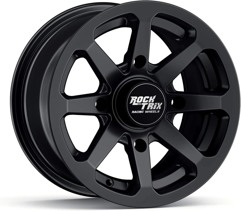 RT102 15in Wheels 15x7 4x137, 4+3 Offset, ATV UTV SxS Rims, Compatible with Can Am Commander Max Defender Max Pro Maverick X3 Maverick Trail, 4/137 Matte Black, Set of 4(14x7 (5+2))