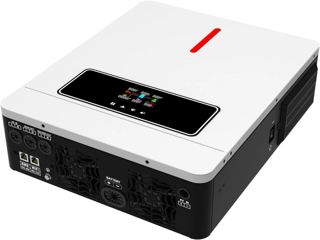 Xijia 3600W Hybrid Pure Sine Wave Power Inverter with 120A MPPT Solar Charger .dc 24V to ac 110v 60HZ Solar Converter for Home,Car ＆Cabin (DC24V(Range20V-30V) 3600VA)(DC24V(Range20V-30V)3600VA)