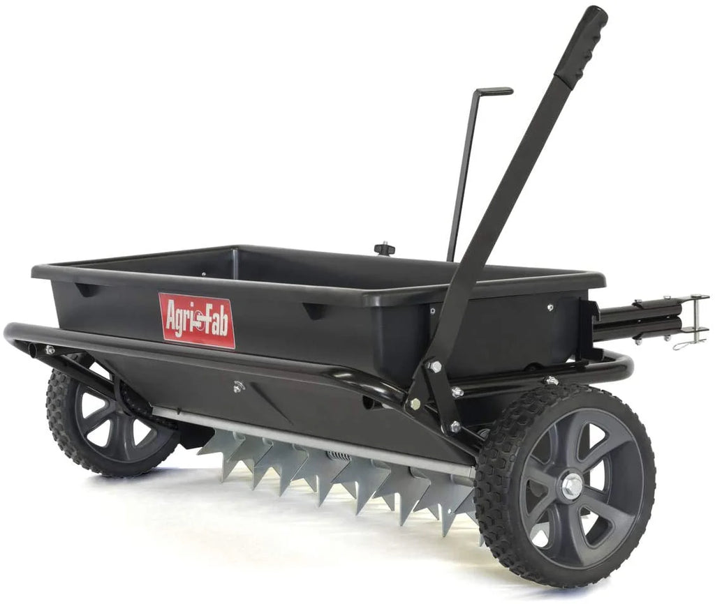Tow-Behind Lawn  Garden Spiker/Seeder/Drop Spreader for Seed,Fertilizer, Salt, Ice Melt; Designed to Pull Behind Lawn  Garden Tractors