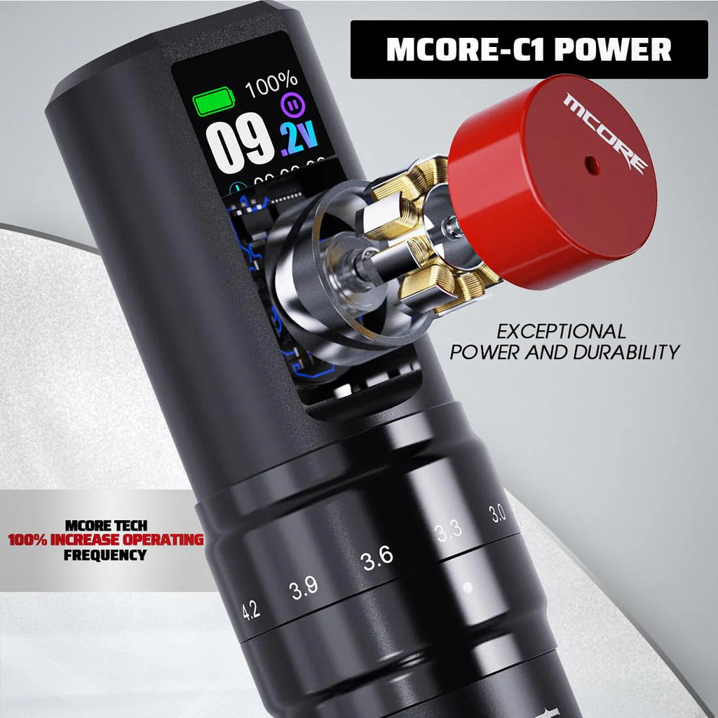 Fold2 Pro Wireless Rotary Pen Machine, Motor by Mcore, 7 Strokes Length, Tattoo Needles Cartridges, Black Ink for Tattoo Aritsts(Black Tattoo Kit)