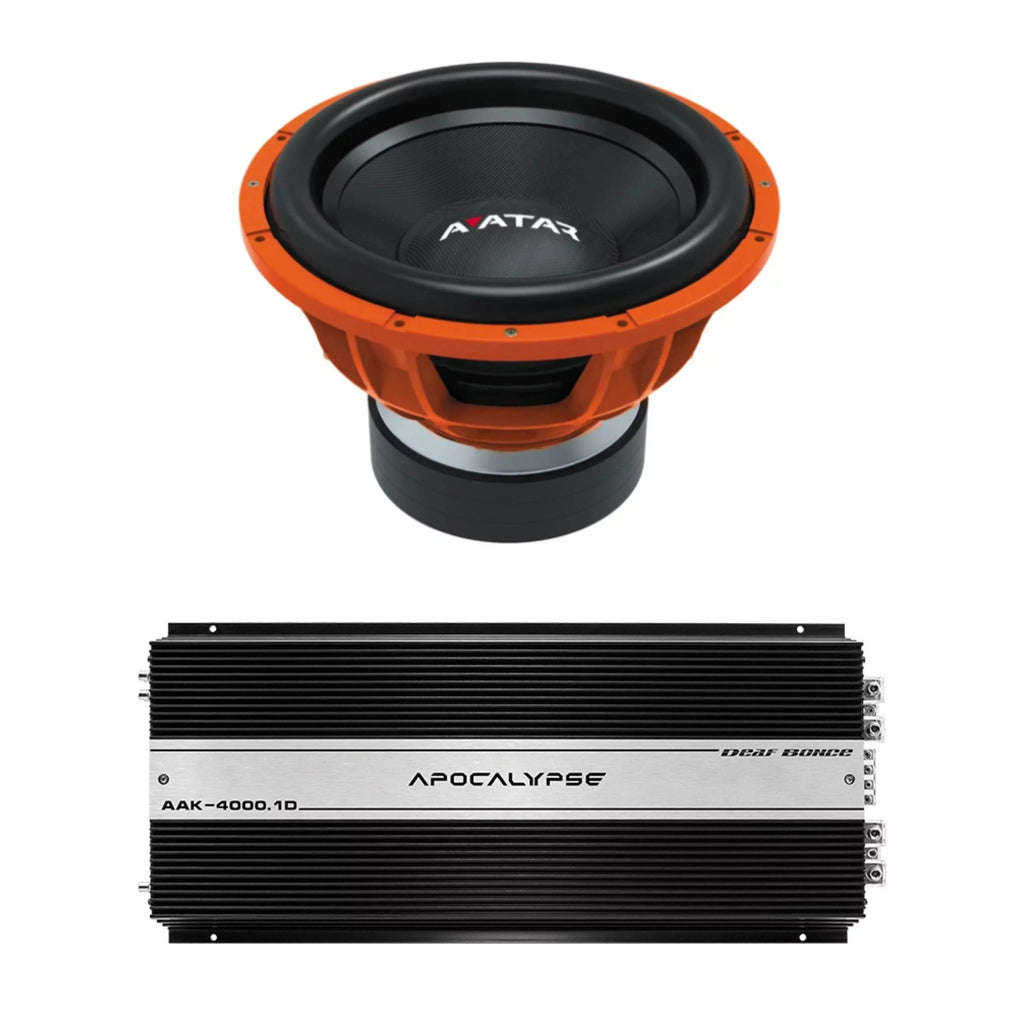 Deaf Bonce Car Audio 15" 2Ohm Avatar Subwoofer STU-1546-D2Monoblock Amp Package New