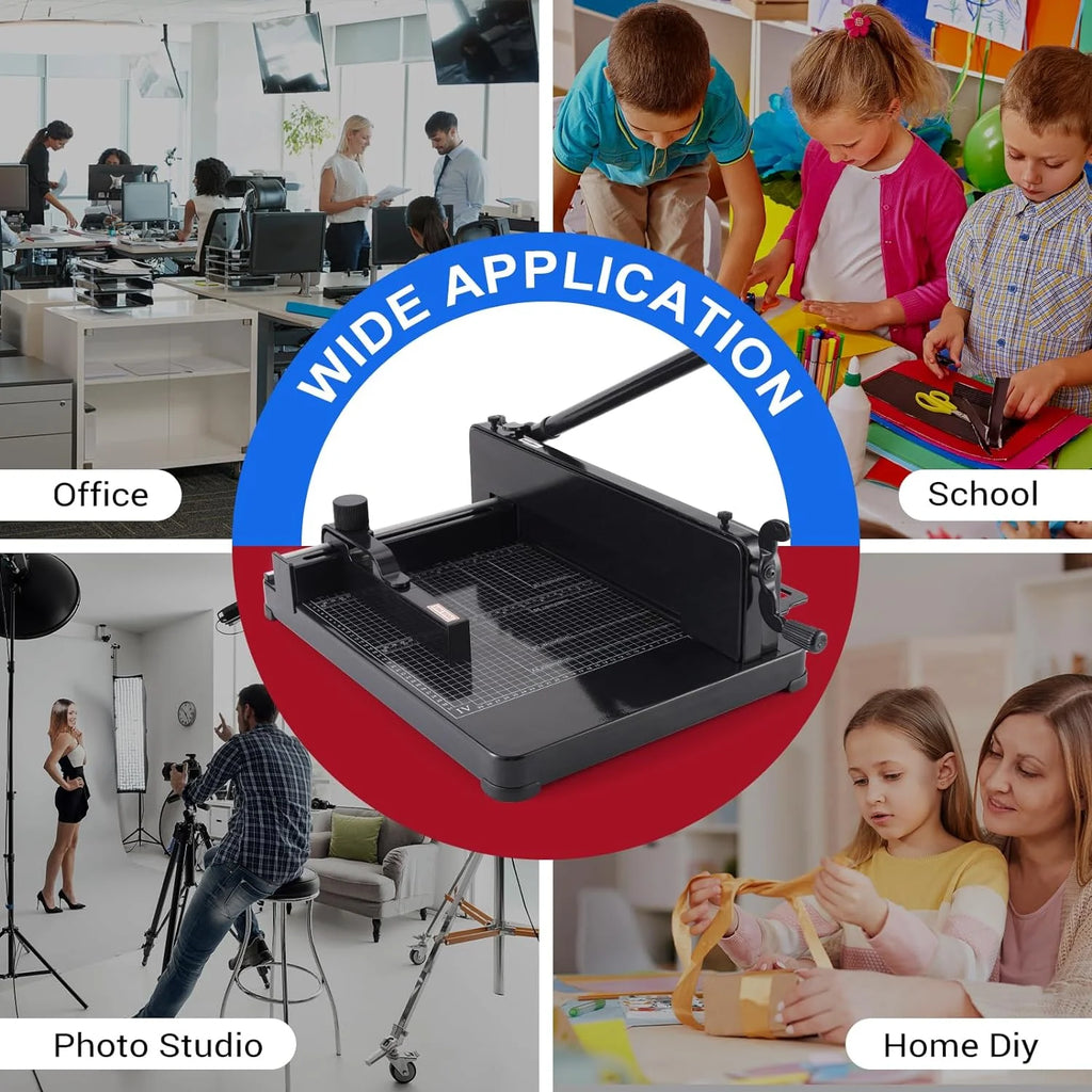 Heavy Duty Paper Cutter,12 inch Guillotine Paper Cutter,Guillotine Paper Cutters and Trimmers Cards Leather with Metal Base for Office Home School (Black, a4)(a4/Black)