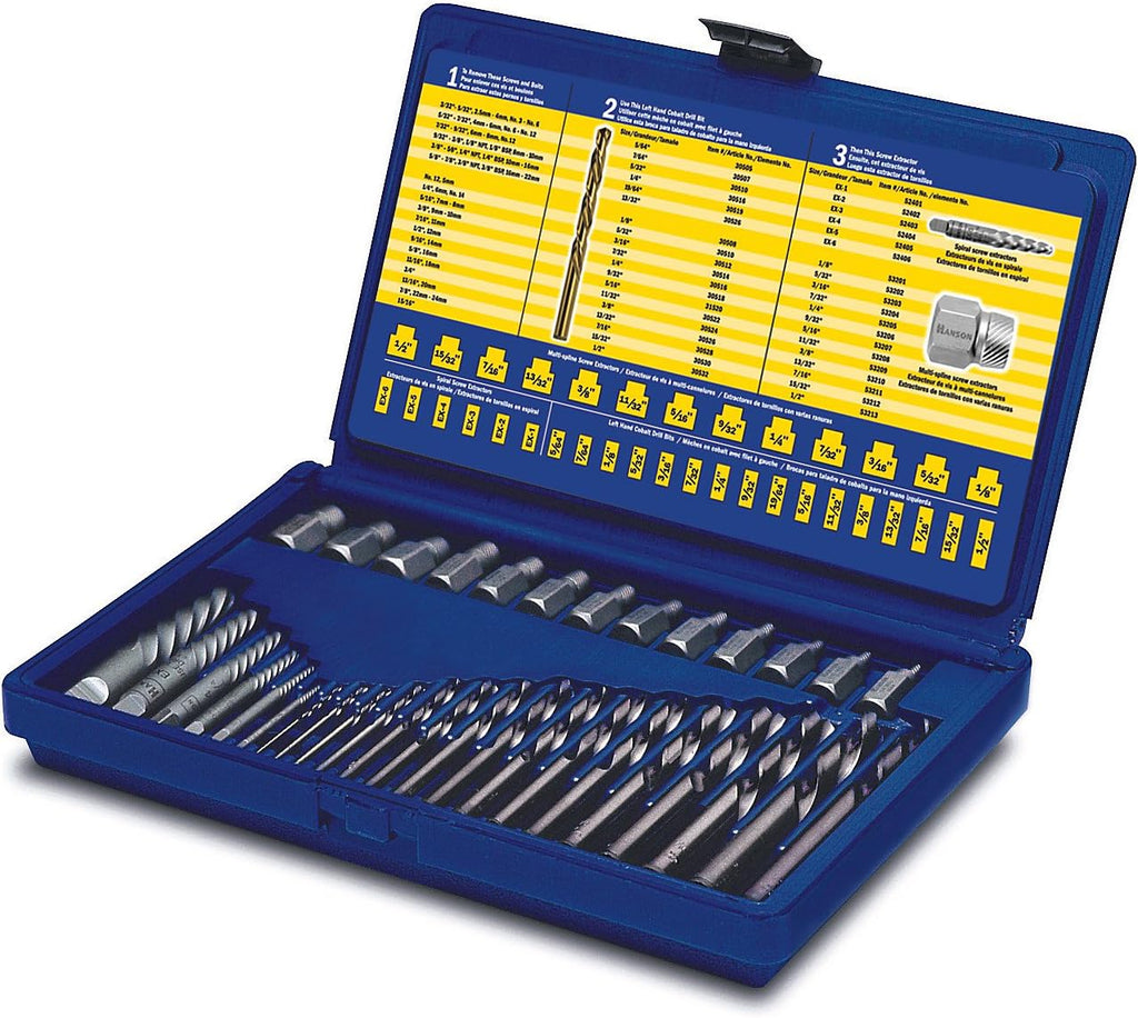 Screw extractor and drill bit set, 35 pieces per pack(35-Piece)