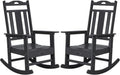 Outdoor Rocking Chairs Set of 2, HDPE All Weather Resistant Rocking Chair for Porch, Oversized Patio Rocker Chair for Adult, Outdoor Rockers for Garden Lawn