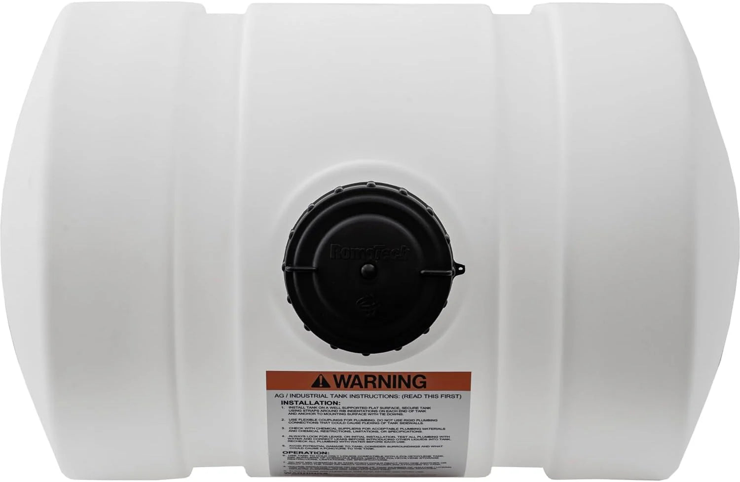 Horizontal Polyethylene Reservoir Water Tank with Legs, 550 Gallon, Made in the USA, Poly Tank for Water and Non-Flammable Liquids, Rust and Corrosion Proof(550 gallon)