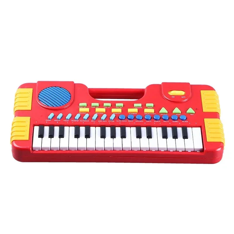 31 Keys Kids Baby Musical Toys Children Musical Portable Instrument Electronic Piano Keyboard Educational Toys for Girl(WHITE)