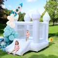 White Bounce House Indoor Outdoor Bouncy Castle for Kids 2-8 Oxford Toddler Bounce House with Slide Balloon  Blower,103 x 71 x 90 inch,Children's Birthday Party Easter Party Gifts