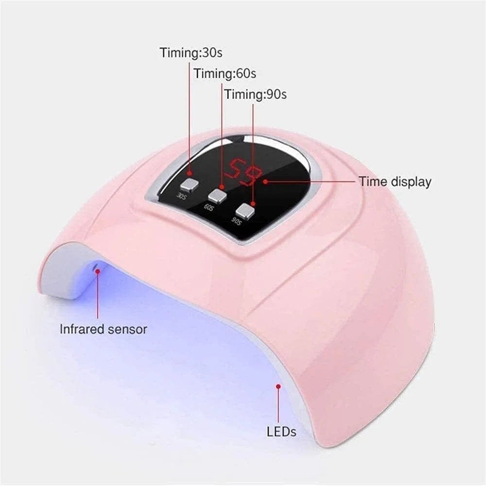 Gel Nail Lamp 54W LED Nail Light Fast Nail Dryer for Gel Polish Curing with 4 Timers Automatic Sensor