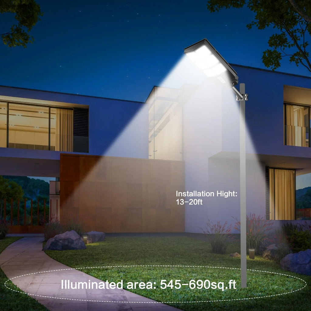 Solar Street Lights Outdoor - 1800W Parking Lot Lights, 150000 Lumens Dusk to Dawn Motion Sensor IP66 Waterproof Commercial Grade, 2 Pack, Black, BC1802(3200W*2PACK)