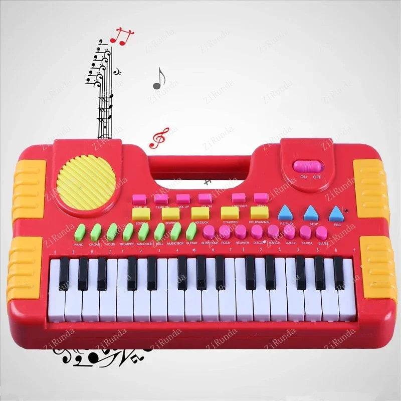 31 Keys Kids Baby Musical Toys Children Musical Portable Instrument Electronic Piano Keyboard Educational Toys for Girl(WHITE)