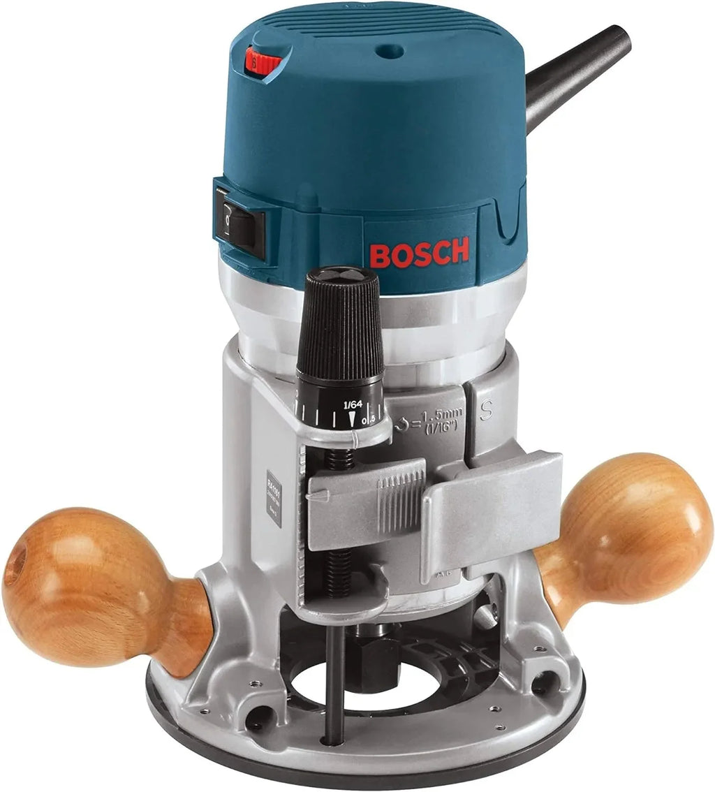 BOSCH 1617EVSPK Wood 12 Amp Router Tool Combo Kit - 2.25 Horsepower Plunge Router  Fixed Base with a Variable Speed(w/ Benchtop Router Table)