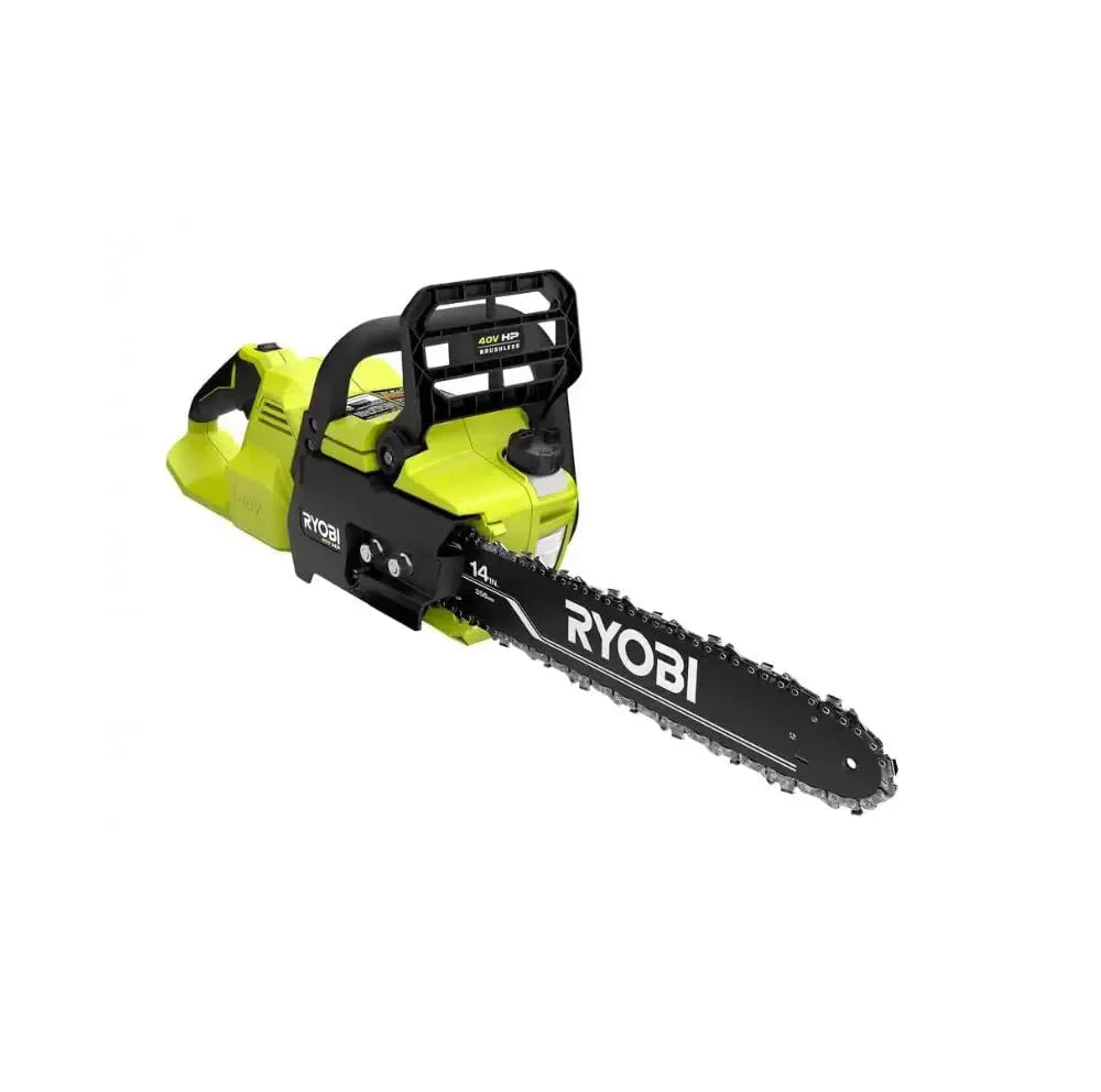 Ryobi 18" 40V Cordless Chainsaw Kit with Battery  Charger, Green