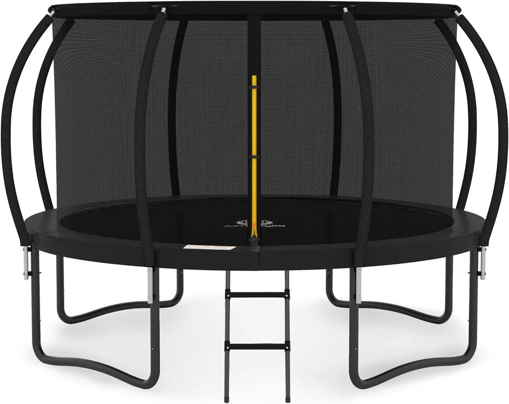 JUMPZYLLA Recreational Trampoline with Enclosure and Ladder, Galvanized Anti-Rust Coating