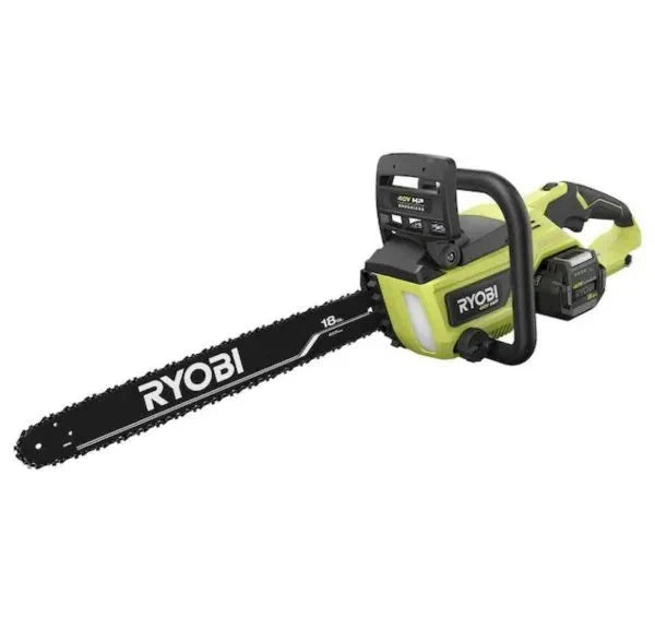 Ryobi 18" 40V Cordless Chainsaw Kit with Battery  Charger, Green