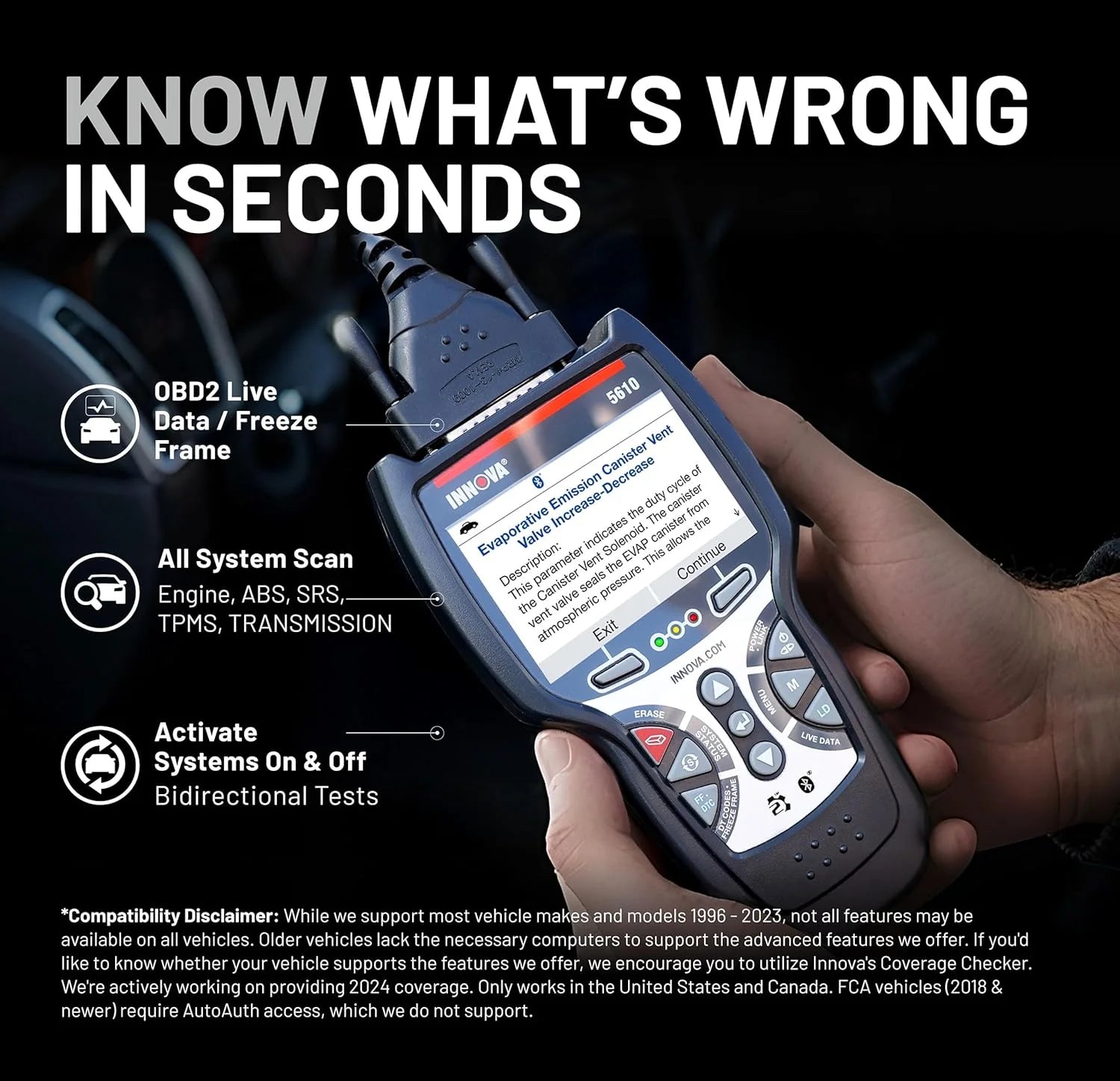 Innova 5610 OBD2 Bidirectional Scan Tool with Updates  Support