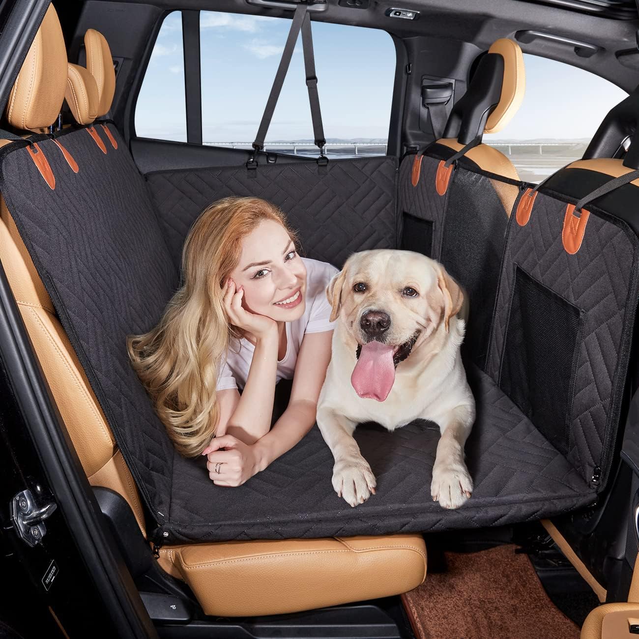 Back Seat Extender ,Dog Car Seat Cover, Camping Air Mattress, Hammock Travel Bed,Non Inflatable Car Bed Mattress for Car SUV Truck (Black)(Black)