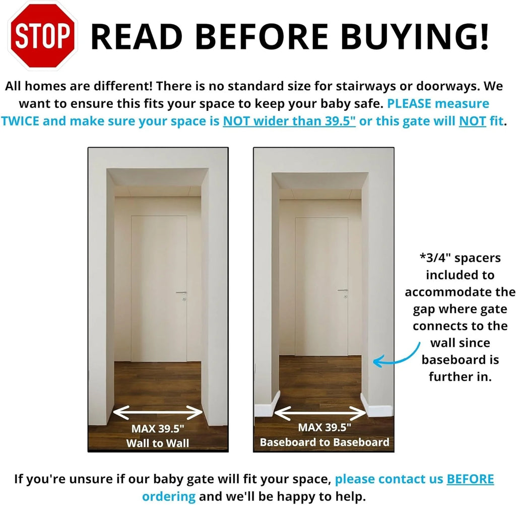 Crystal Designer Baby Safety Gate - Meets Tougher European Standards - Modern Design and Unparalleled Safety - Beauty  Safety Together at Last - Simple Installation | Hardware Mount(Crystal)