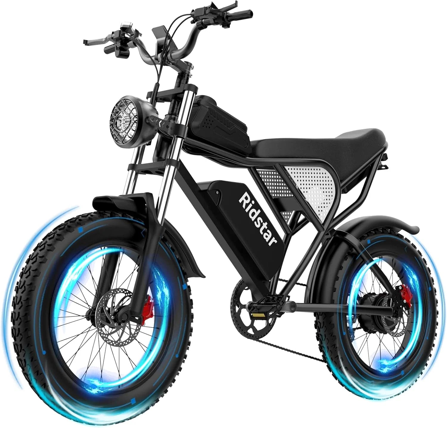 Electric Bike for Adults, 1000/2000W, 25/30/37MPH,48V-52V, 20AH,40AH Battery, Max 50-180 Miles Electric Motorcycle, 20" Fat Tire Dirt Bike, Shamano 7-Speed E-Bike(Q20PRO-2000W 52V 40AH)