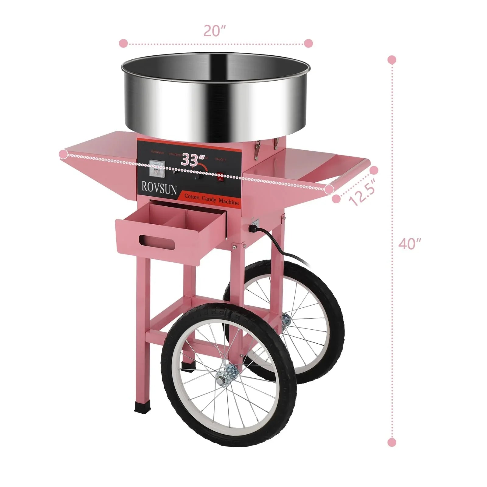 21 Inch Cotton Candy Machine Cart