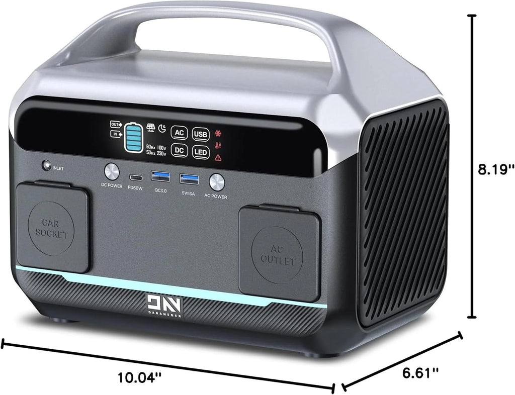 Portable Power Station 56000mAh, 179.2Wh LiFePO4 Battery Backup w/ 2 300W (Peak 600W) AC Outlets, 1.5hrs Fast Charging, Power Bank for Hurricane Emergency/Outdoor Camping/RVs/Home Use(600W-576Wh)