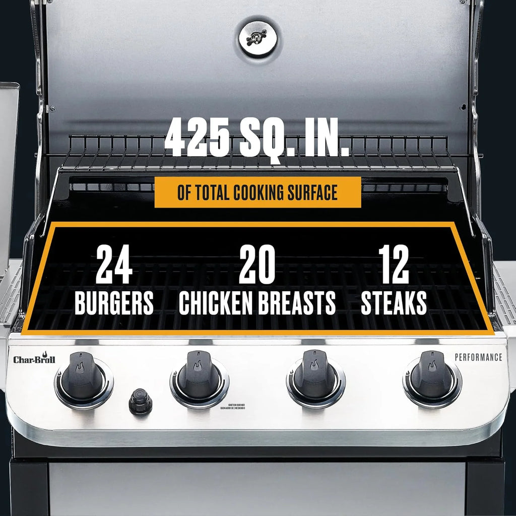 Performance Series Convective 4-Burner with Side Burner Cart Propane Gas Stainless Steel Grill - 463377319(Performance Series Convective 4-Burner with Side Burner Cart)