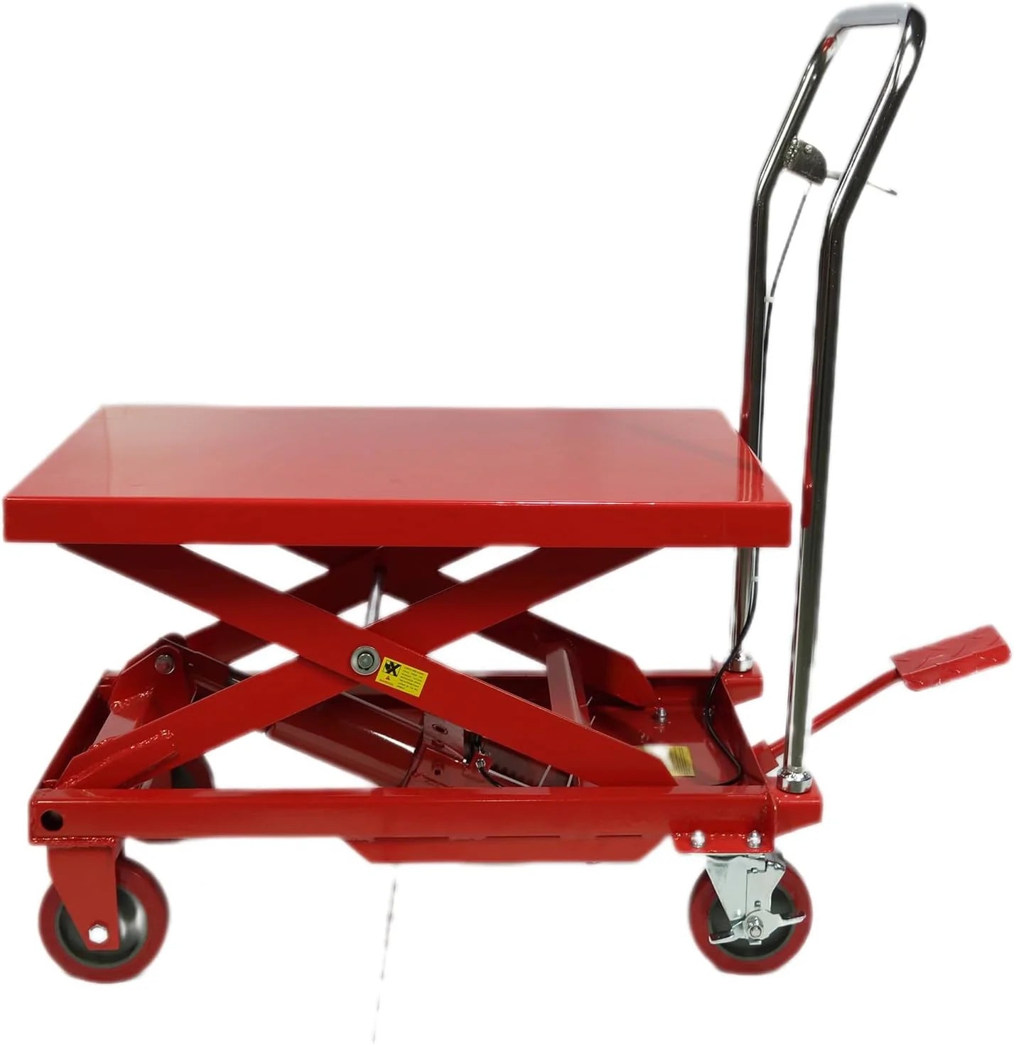 500LBS Hydraulic Lift Table Cart, 30" Lifting Height., Double Scissor Lift Table with 4 Wheels and Non-Slip Pad, Hydraulic Scissor Lift Table for Material Handling and Transportation(660 Pounds)