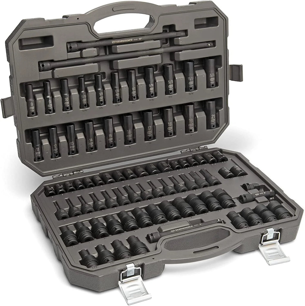 65 Piece 1/2" Drive Standard  Deep SAE/MM Impact Socket Set - 89095