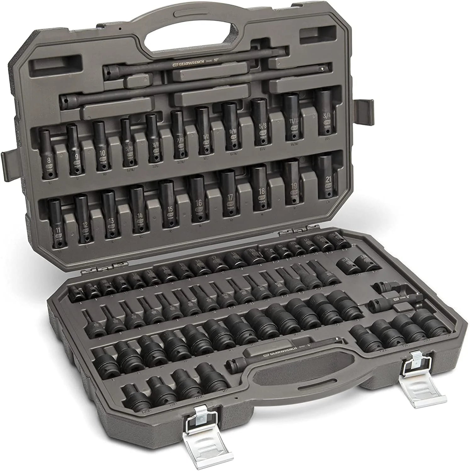 65 Piece 1/2" Drive Standard  Deep SAE/MM Impact Socket Set - 89095