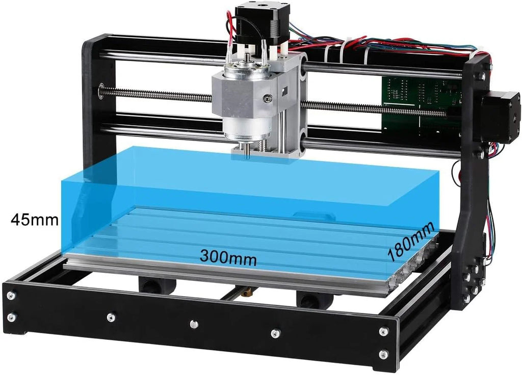 Router Kit GRBL Control 3 Axis Plastic Acrylic PCB PVC Wood Carving Milling Engraving Machine with Offline Controller, XYZ Working Area 300 x 180 x 45mm(3020-PRO MAX)