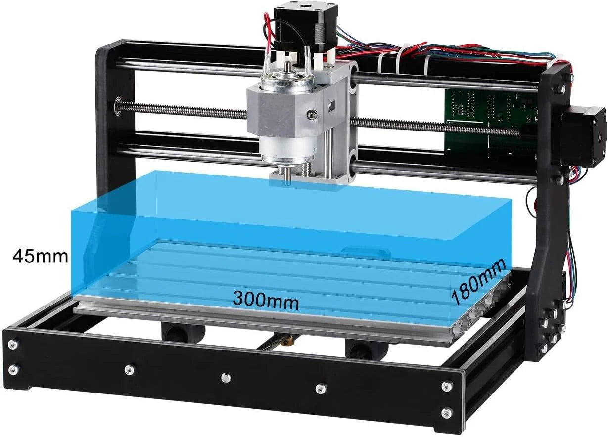 Router Kit GRBL Control 3 Axis Plastic Acrylic PCB PVC Wood Carving Milling Engraving Machine with Offline Controller, XYZ Working Area 300 x 180 x 45mm(3020-PRO MAX)