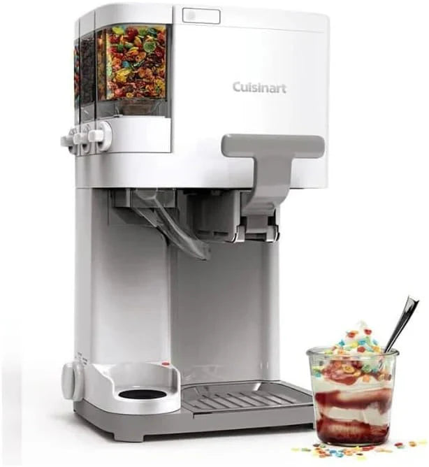 Cuisinart Soft Serve Ice Cream Machine- Mix It In Ice Cream Maker for Frozen Yogurt, Sorbet, Gelato, Drinks 1.5 Quart, White, ICE-48(Ice-Cream Maker/White)
