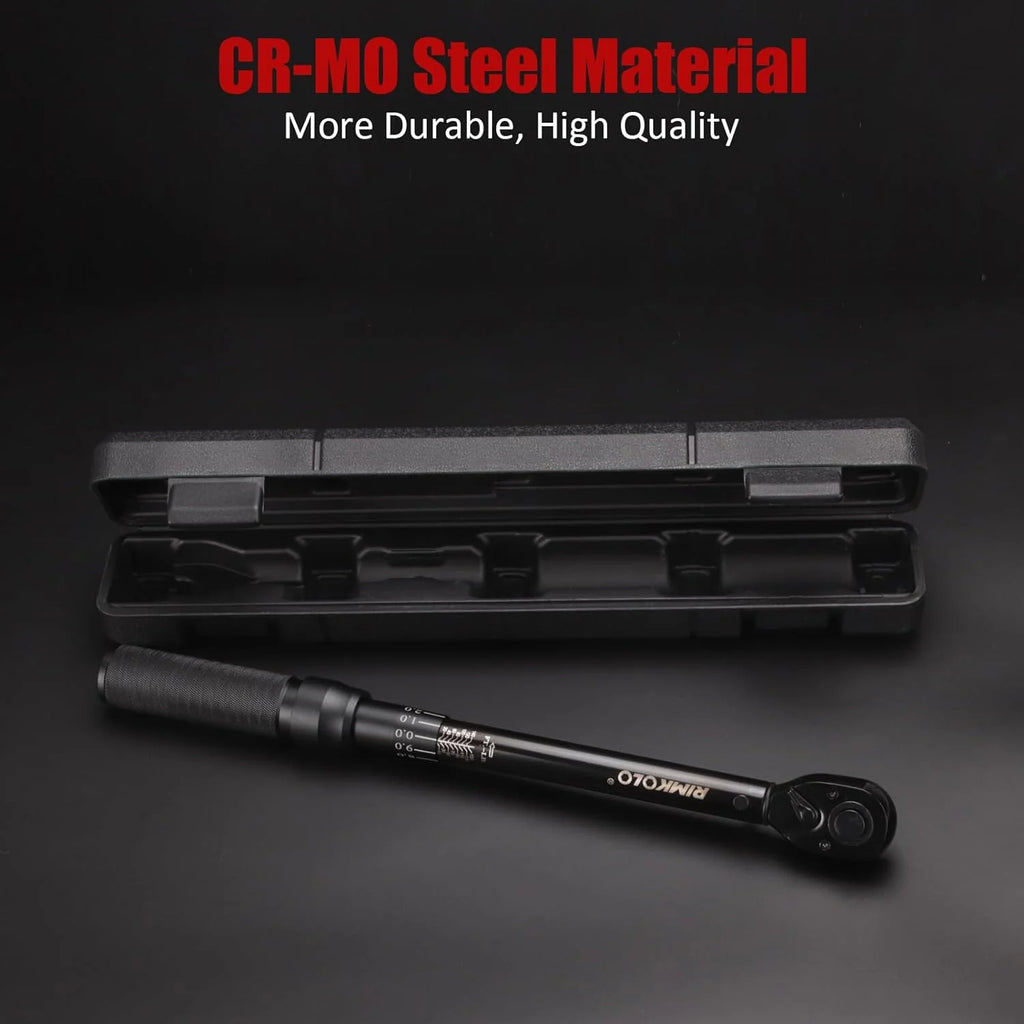 1-Inch Drive Click Torque Wrench, Dual-Scale Adjustable Torque Wrench Set with a Hex Key 200-1000ft.lb / 271-1356.7Nm(3/4)