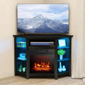 Electric Fireplace TV Console  APP Control, LED Lights, Adjustable Shelves (Black, up to 50" TV)(Black)