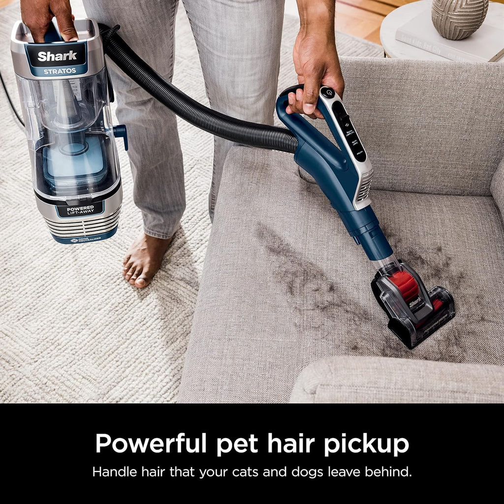 Upright Vacuum with DuoClean PowerFins, HairPro, Powered Lift-Away, Self-Cleaning Brushroll,  Odor Neutralizer Technology, Navy(Odor Neutralizer + DuoClean PowerFins HairPro)