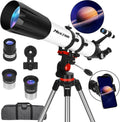 Telescope, Telescope for Adults High Powered Professional, 90mm Aperture 800mm Refractor Telescopes for Astronomy Beginners Fully Multi-Coated with AZ Mount Tripod  Phone Adapter  Carry Bag