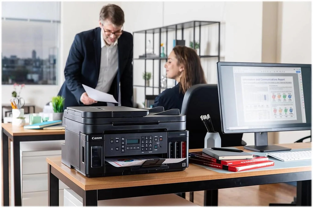 All-in-one Printer Home Office | Wireless Super Tank Printer | Copier | Scan, | Fax and ADF with Mobile Printing, Black, Works with Alexa
