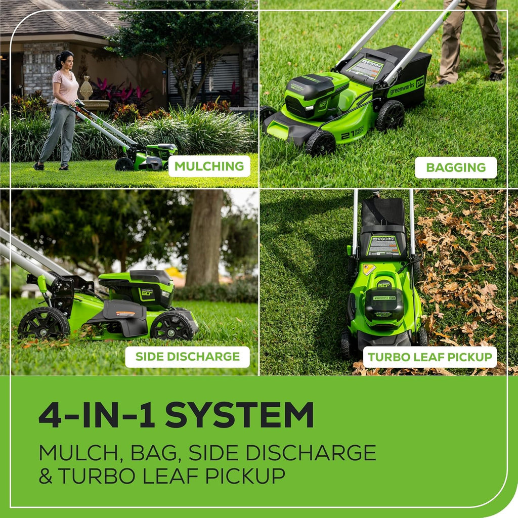 60V 21 Cordless (Self-Propelled) Lawn Mower , 2 x 4.0Ah Batteries and Dual Port Rapid Charger(60V 21)